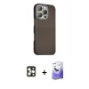 MARSİLYAN™- iPhone 16 Pro Max Kılıf Kozmos Klasik Prime - Siyah Bilvis 5in1 5D Magic Hayalet Cam Ekran Koruyucu + PVD Metal Kamera Lens - GD