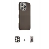 MARSİLYAN™- iPhone 16 Pro Max Kılıf Kozmos Klasik Prime - Siyah Bilvis Hayalet Cam Ekran Koruyucu + PVD Metal Kamera Lens - GD