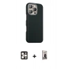 MARSİLYAN™- iPhone 16 Pro Max Kılıf Kozmos Klasik Prime - Siyah Bilvis Hayalet Cam Ekran Koruyucu + PVD Metal Kamera Lens - GD