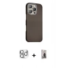 MARSİLYAN™- iPhone 16 Pro Max Kılıf Kozmos Klasik Prime - Siyah Bilvis Hayalet Cam Ekran Koruyucu + Pers Alüminyum Kamera Lens - GS