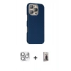 MARSİLYAN™- iPhone 16 Pro Max Kılıf Kozmos Klasik Prime - Siyah Bilvis Hayalet Cam Ekran Koruyucu + Pers Alüminyum Kamera Lens - GS