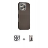 MARSİLYAN™- iPhone 16 Pro Max Kılıf Kozmos Klasik Prime - Siyah Bilvis Hayalet Cam Ekran Koruyucu + Pers Alüminyum Kamera Lens - GI