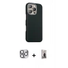 MARSİLYAN™- iPhone 16 Pro Max Kılıf Kozmos Klasik Prime - Siyah Bilvis Hayalet Cam Ekran Koruyucu + Pers Alüminyum Kamera Lens - GI