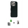 MARSİLYAN™- iPhone 16 Pro Max Kılıf Kozmos Klasik Prime - Siyah Bilvis Hayalet Cam Ekran Koruyucu + Raze Metal Kamera Lens - SH