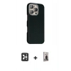 MARSİLYAN™- iPhone 16 Pro Max Kılıf Kozmos Klasik Prime - Siyah Bilvis Hayalet Cam Ekran Koruyucu + PVD Metal Kamera Lens - SH