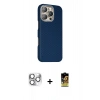 MARSİLYAN™- iPhone 16 Pro Max Kılıf Kozmos Klasik Prime - Siyah Buffer Cam Ekran Koruyucu + Gümüş Pers Alüminyum Kamera Lens