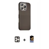 MARSİLYAN™- iPhone 16 Pro Max Kılıf Kozmos Klasik Prime - Siyah Buffer Hayalet Cam Ekran Koruyucu + PVD Metal Kamera Lens - GD