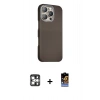 MARSİLYAN™- iPhone 16 Pro Max Kılıf Kozmos Klasik Prime - Siyah Buffer Hayalet Cam Ekran Koruyucu + PVD Metal Kamera Lens - GS