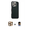 MARSİLYAN™- iPhone 16 Pro Max Kılıf Kozmos Klasik Prime - Siyah Buffer Hayalet Cam Ekran Koruyucu + Pers Alüminyum Kamera Lens - CLTM