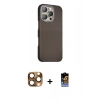 MARSİLYAN™- iPhone 16 Pro Max Kılıf Kozmos Klasik Prime - Siyah Buffer Hayalet Cam Ekran Koruyucu + Pers Alüminyum Kamera Lens - CLTM