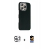 MARSİLYAN™- iPhone 16 Pro Max Kılıf Kozmos Klasik Prime - Siyah Buffer Hayalet Cam Ekran Koruyucu + Pers Alüminyum Kamera Lens - GI