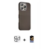 MARSİLYAN™- iPhone 16 Pro Max Kılıf Kozmos Klasik Prime - Siyah Buffer Hayalet Cam Ekran Koruyucu + Pers Alüminyum Kamera Lens - GS
