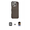 MARSİLYAN™- iPhone 16 Pro Max Kılıf Kozmos Klasik Prime - Siyah Buffer Hayalet Cam Ekran Koruyucu + Siyah PVD Metal Kamera Lens