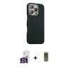 MARSİLYAN™- iPhone 16 Pro Max Kılıf Kozmos Klasik Prime - Siyah Joko Magic 5D Hayalet Cam + Gümüş Bilvis Titan Kamera Lens