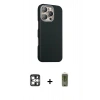 MARSİLYAN™- iPhone 16 Pro Max Kılıf Kozmos Klasik Prime - Siyah Joko Magic 5D Hayalet Cam + Gümüş PVD Metal Kamera Lens