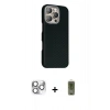 MARSİLYAN™- iPhone 16 Pro Max Kılıf Kozmos Klasik Prime - Siyah Joko Magic 5D Hayalet Cam + Pers Alüminyum Kamera Lens - GS
