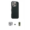 MARSİLYAN™- iPhone 16 Pro Max Kılıf Kozmos Klasik Prime - Siyah Joko Magic 5D Hayalet Cam + Pers Alüminyum Kamera Lens - GI