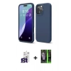 MARSİLYAN™- iPhone 16 Pro Max Kılıf Kozmos Yansıma Özel Seri - Şeffaf 360 Full Body Arka Koruyucu + Titanyum Gri Bilvis Titan Kamera Lens