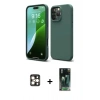 MARSİLYAN™- iPhone 16 Pro Max Kılıf Kozmos Yansıma Özel Seri - Siyah 360 Mat Full Body Arka Koruyucu + Gold PVD Metal Kamera Lens