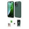 MARSİLYAN™- iPhone 16 Pro Max Kılıf Kozmos Yansıma Özel Seri - Siyah 360 Mat Full Body Arka Koruyucu + Raze Metal Kamera Lens - NLGY