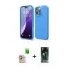 MARSİLYAN™- iPhone 16 Pro Max Kılıf Kozmos Yansıma Özel Seri - Siyah 360 Mat Full Body Arka Koruyucu + Raze Metal Kamera Lens - NLGY