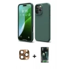 MARSİLYAN™- iPhone 16 Pro Max Kılıf Kozmos Yansıma Özel Seri - Siyah 360 Mat Full Body Arka Koruyucu + Pers Alüminyum Kamera Lens - CLTM