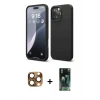 MARSİLYAN™- iPhone 16 Pro Max Kılıf Kozmos Yansıma Özel Seri - Siyah 360 Mat Full Body Arka Koruyucu + Pers Alüminyum Kamera Lens - CLTM
