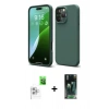 MARSİLYAN™- iPhone 16 Pro Max Kılıf Kozmos Yansıma Özel Seri - Siyah 360 Mat Full Body Arka Koruyucu + Raze Metal Kamera Lens - BZ