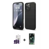 MARSİLYAN™- iPhone 16 Pro Max Kılıf Kozmos Yansıma Özel Seri - Siyah 360 Mat Full Body Arka Koruyucu + Bilvis Titan Kamera Lens - SH