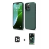 MARSİLYAN™- iPhone 16 Pro Max Kılıf Kozmos Yansıma Özel Seri - Siyah 360 Mat Full Body Arka Koruyucu + PVD Metal Kamera Lens - SH