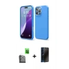 MARSİLYAN™- iPhone 16 Pro Max Kılıf Kozmos Yansıma Özel Seri - Siyah 3D Antistatik Hayalet Cam Ekran Koruyucu + Raze Metal Kamera Lens - SH