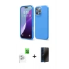 MARSİLYAN™- iPhone 16 Pro Max Kılıf Kozmos Yansıma Özel Seri - Siyah 3D Antistatik Hayalet Cam Ekran Koruyucu + Raze Metal Kamera Lens - BZ