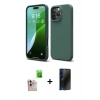 MARSİLYAN™- iPhone 16 Pro Max Kılıf Kozmos Yansıma Özel Seri - Siyah 3D Antistatik Hayalet Cam Ekran Koruyucu + Raze Metal Kamera Lens - NLGY