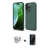 MARSİLYAN™- iPhone 16 Pro Max Kılıf Kozmos Yansıma Özel Seri - Siyah 3D Antistatik Hayalet Cam Ekran Koruyucu + Pers Alüminyum Kamera Lens - GS