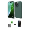 MARSİLYAN™- iPhone 16 Pro Max Kılıf Kozmos Yansıma Özel Seri - Siyah 3D Antistatik Hayalet Cam Ekran Koruyucu + Raze Metal Kamera Lens - SH