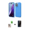 MARSİLYAN™- iPhone 16 Pro Max Kılıf Kozmos Yansıma Özel Seri - Siyah 3D Antistatik Hayalet Cam Ekran Koruyucu + Raze Metal Kamera Lens - NLGY