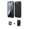 MARSİLYAN™- iPhone 16 Pro Max Kılıf Kozmos Yansıma Özel Seri - Siyah 3D Antistatik Hayalet Cam Ekran Koruyucu + PVD Metal Kamera Lens - SH