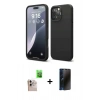 MARSİLYAN™- iPhone 16 Pro Max Kılıf Kozmos Yansıma Özel Seri - Siyah 3D Antistatik Hayalet Cam Ekran Koruyucu + Raze Metal Kamera Lens - NLGY