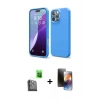 MARSİLYAN™- iPhone 16 Pro Max Kılıf Kozmos Yansıma Özel Seri - Siyah 3D Antistatik Mat Seramik Nano Ekran Koruyucu + Raze Metal Kamera Lens - SH