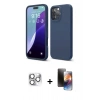 MARSİLYAN™- iPhone 16 Pro Max Kılıf Kozmos Yansıma Özel Seri - Siyah 3D Antistatik Mat Seramik Nano Ekran Koruyucu + Pers Alüminyum Kamera Lens - GS