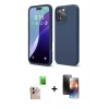 MARSİLYAN™- iPhone 16 Pro Max Kılıf Kozmos Yansıma Özel Seri - Siyah 3D Antistatik Mat Seramik Nano Ekran Koruyucu + Raze Metal Kamera Lens - NLGY