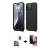 MARSİLYAN™- iPhone 16 Pro Max Kılıf Kozmos Yansıma Özel Seri - Siyah 3D Antistatik Mat Seramik Nano Ekran Koruyucu + Raze Metal Kamera Lens - SH