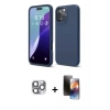 MARSİLYAN™- iPhone 16 Pro Max Kılıf Kozmos Yansıma Özel Seri - Siyah 3D Antistatik Mat Seramik Nano Ekran Koruyucu + Pers Alüminyum Kamera Lens - GI