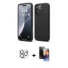 MARSİLYAN™- iPhone 16 Pro Max Kılıf Kozmos Yansıma Özel Seri - Siyah 3D Antistatik Mat Seramik Nano Ekran Koruyucu + Pers Alüminyum Kamera Lens - GS