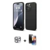 MARSİLYAN™- iPhone 16 Pro Max Kılıf Kozmos Yansıma Özel Seri - Siyah 3D Antistatik Mat Seramik Nano Ekran Koruyucu + Pers Alüminyum Kamera Lens - GI