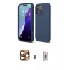 MARSİLYAN™- iPhone 16 Pro Max Kılıf Kozmos Yansıma Özel Seri - Siyah Bilvis 3D Cam Ekran Koruyucu + Pers Alüminyum Kamera Lens - CLTM