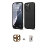 MARSİLYAN™- iPhone 16 Pro Max Kılıf Kozmos Yansıma Özel Seri - Siyah Bilvis 3D Cam Ekran Koruyucu + Pers Alüminyum Kamera Lens - CLTM
