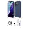 MARSİLYAN™- iPhone 16 Pro Max Kılıf Kozmos Yansıma Özel Seri - Siyah Bilvis 3X AR HD Cam Ekran Koruyucu + Pers Alüminyum Kamera Lens - GI
