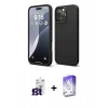 MARSİLYAN™- iPhone 16 Pro Max Kılıf Kozmos Yansıma Özel Seri - Siyah Bilvis 5in1 3D Magic Cam Ekran Koruyucu + Bilvis Titan Kamera Lens - TMGI