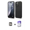 MARSİLYAN™- iPhone 16 Pro Max Kılıf Kozmos Yansıma Özel Seri - Siyah Bilvis 5in1 3D Magic Cam Ekran Koruyucu + PVD Metal Kamera Lens - GD